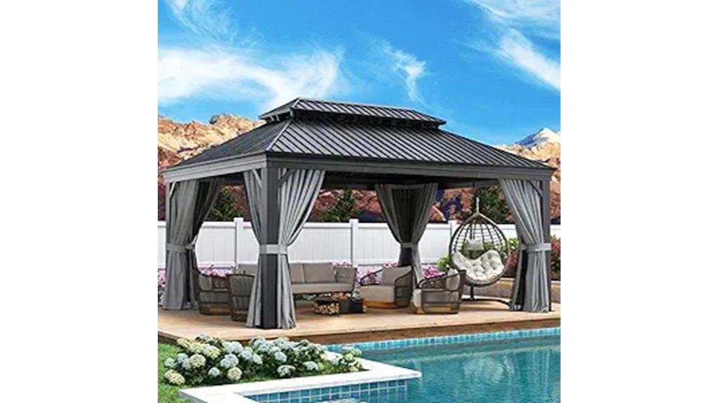 12x16 aluminum steel gazebo