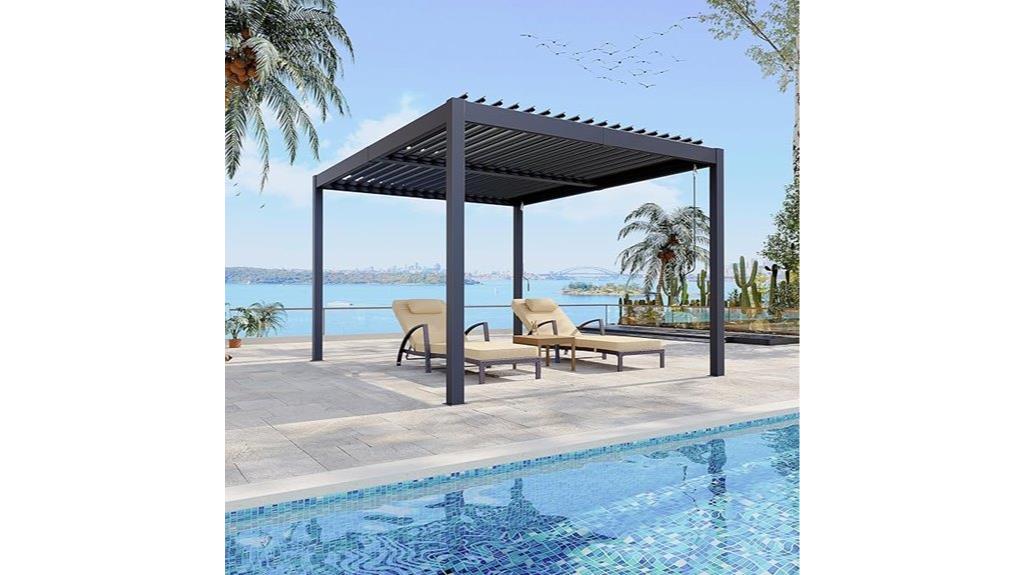 adjustable louvered outdoor pergola