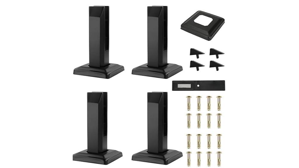 black square glass railing spigots