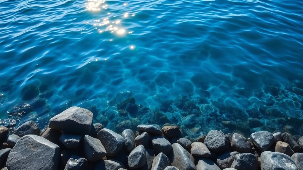 blue water hues symbolize cultural spirituality