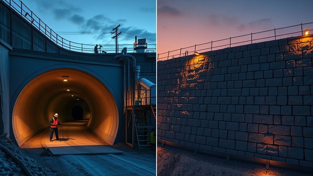 construction repair pools tunnels