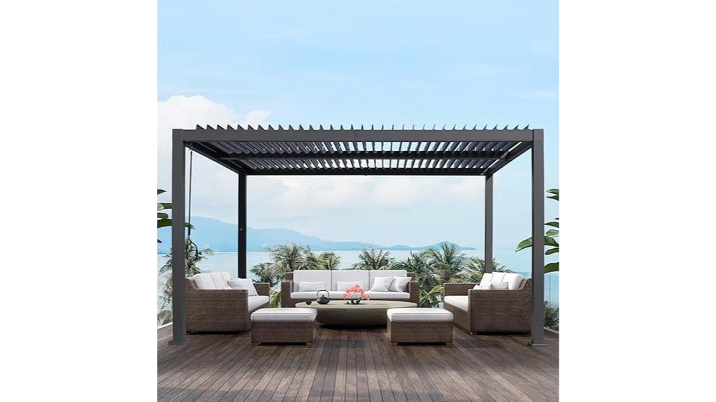 deep grey patio pergola