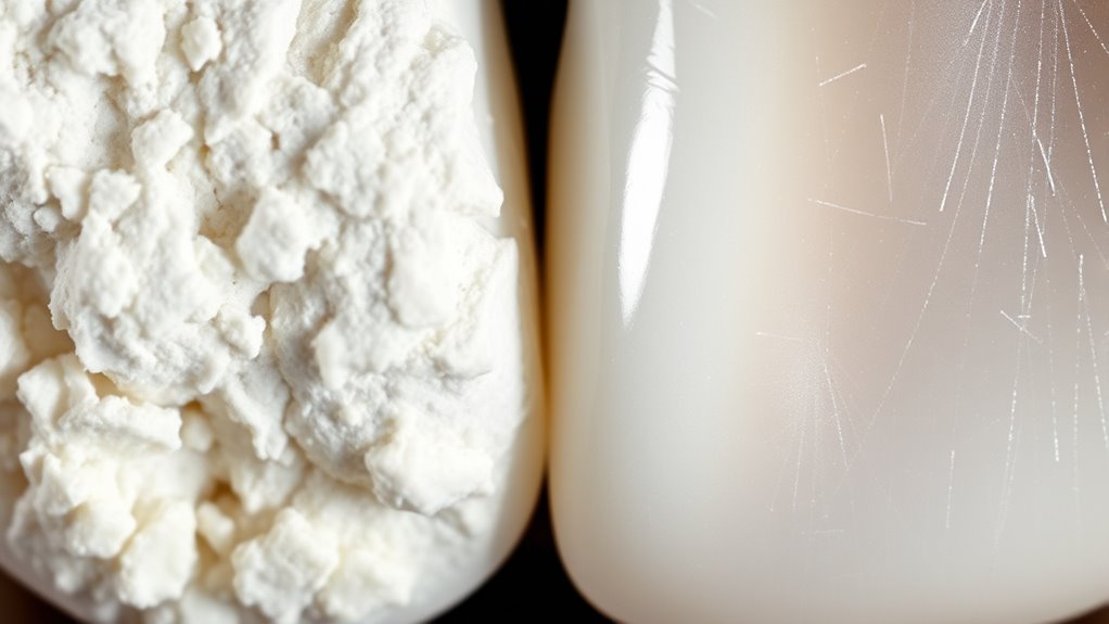 distinguishing calcium and etching