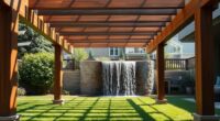 elevated beams and waterfalls