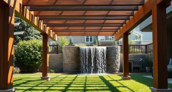 elevated beams and waterfalls
