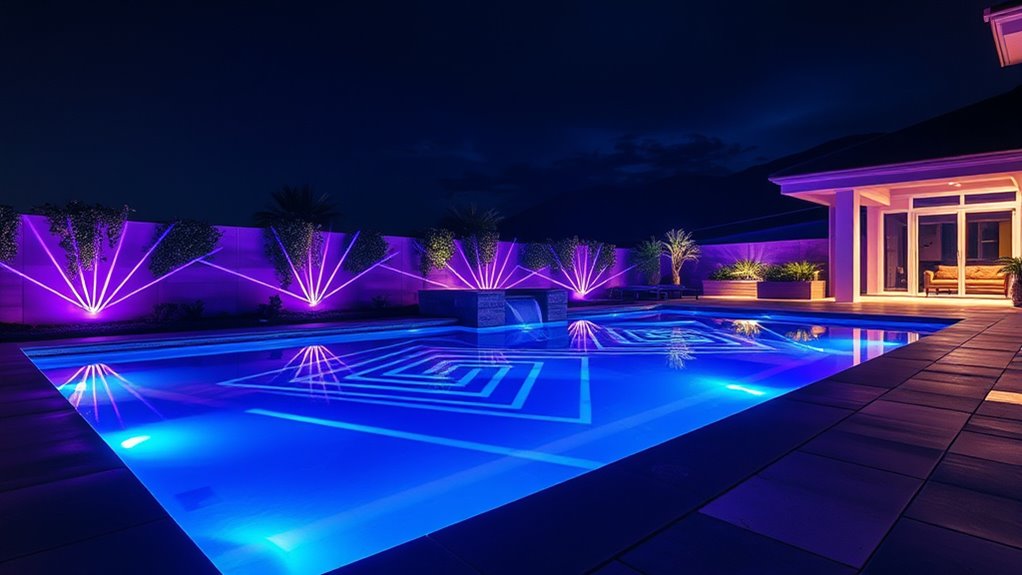 futuristic pool lighting effects