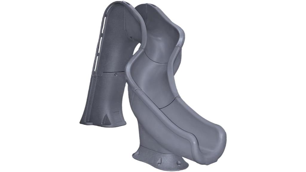 grey deck mounted pool slide