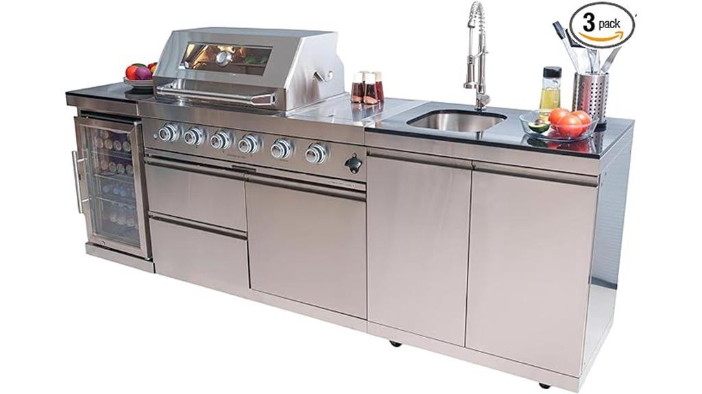 large stainless steel grill