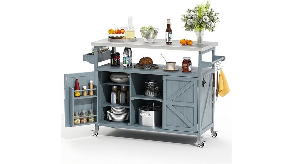lockable wheel outdoor grill