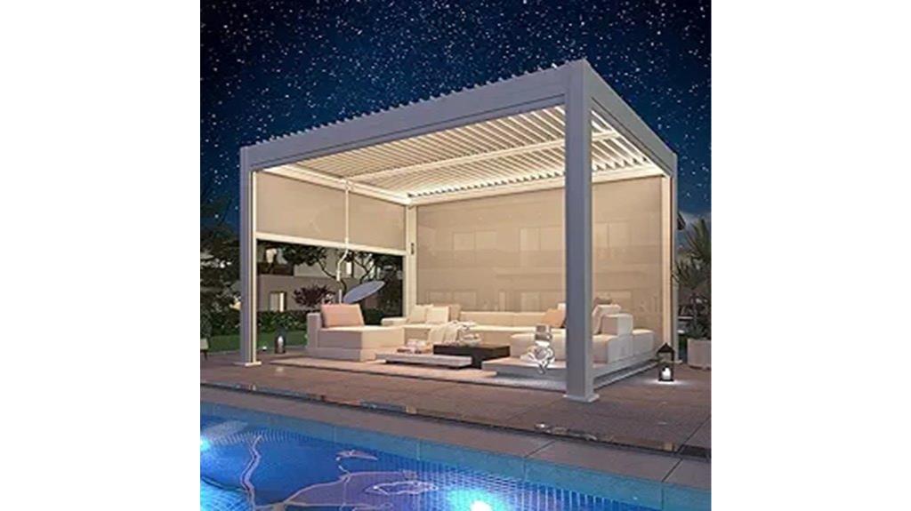 motorized pergola with solar