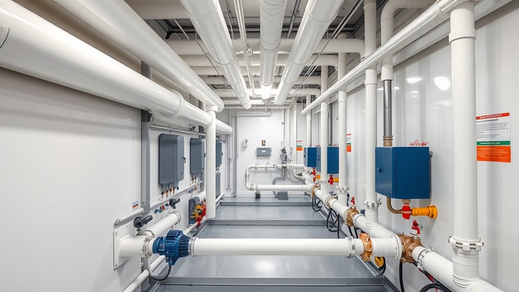 organize wiring and piping