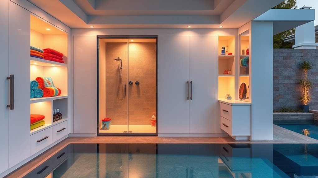 organized accessible pool storage