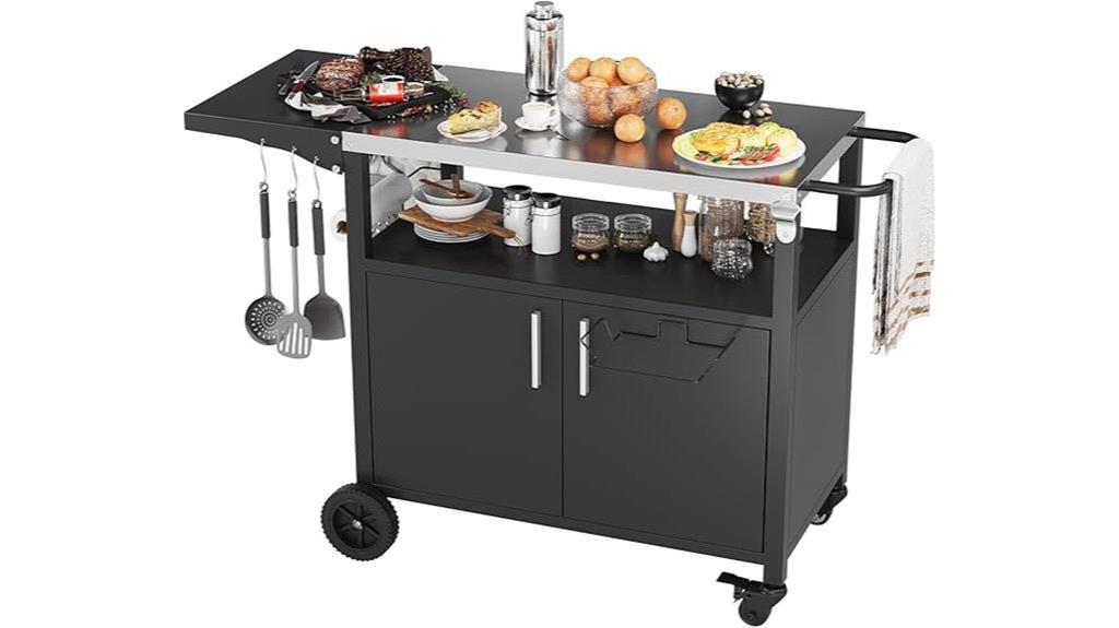 outdoor grill cart with storage