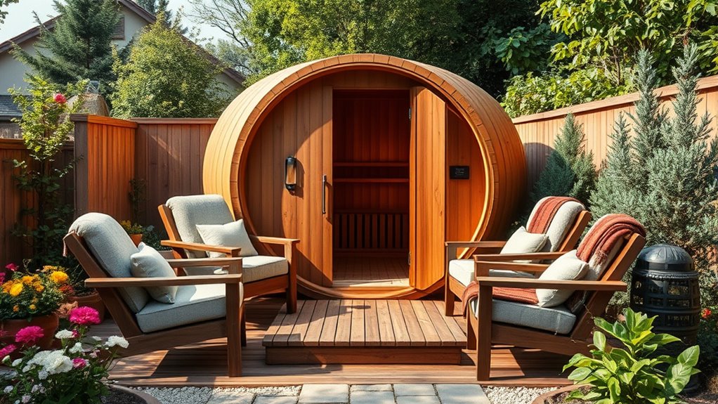 outdoor sauna seating capacity