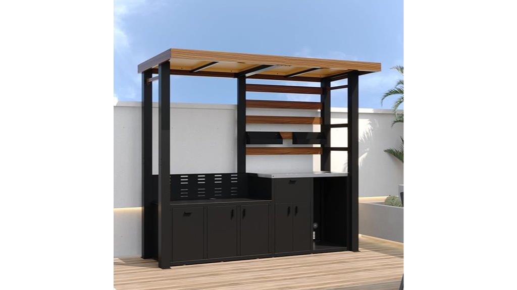 outdoor steel grill cabinet