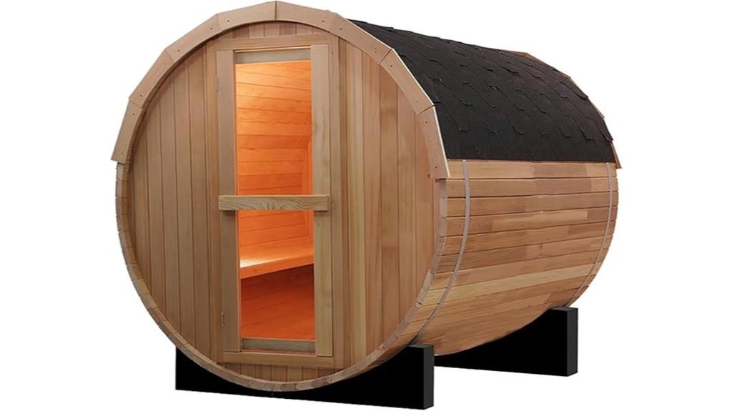 outdoor wooden sauna room