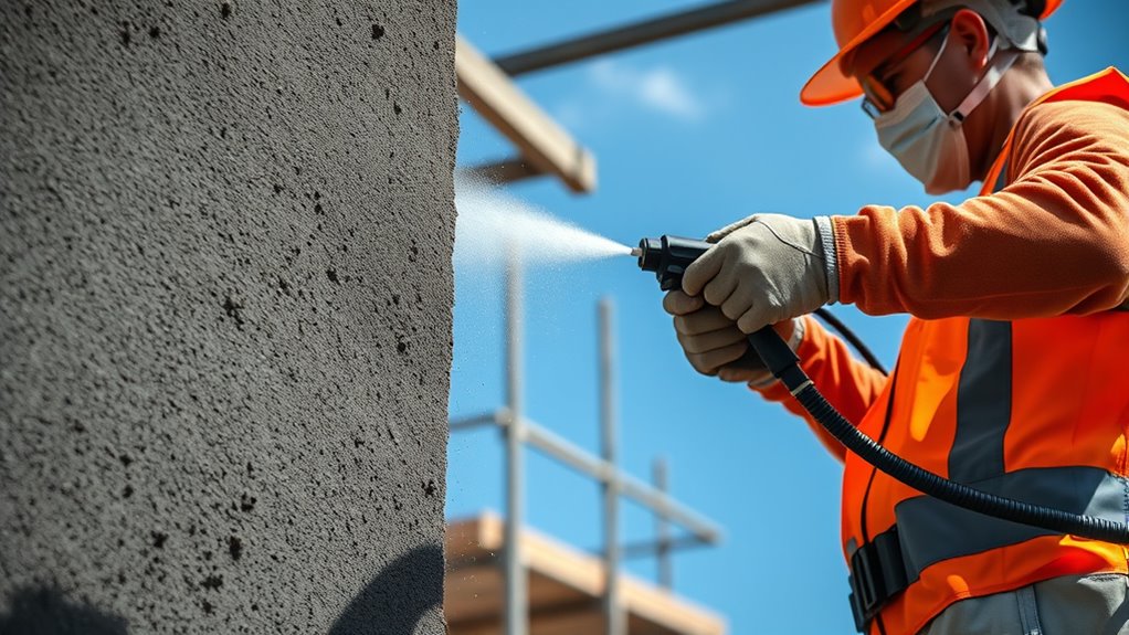 pneumatic dry mix application