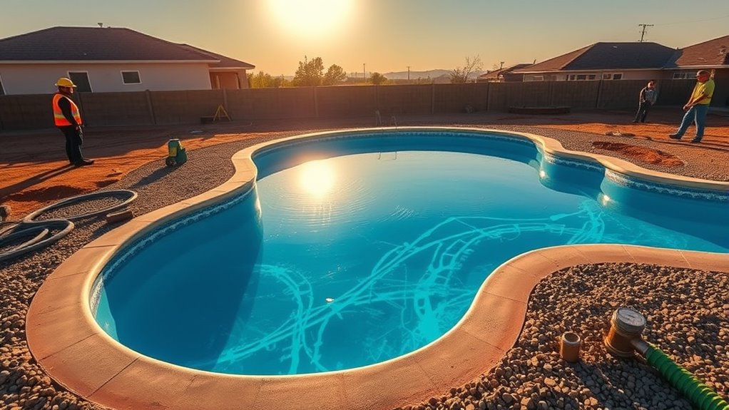 pool filling and inspection