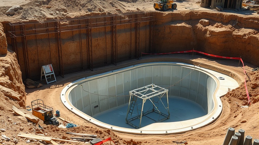 pool walls and reinforcement