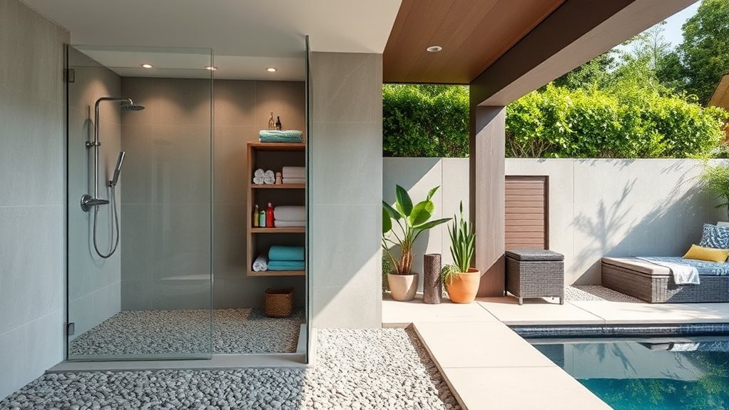 poolside shower convenience