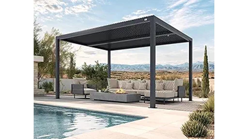 purple leaf aluminum pergola