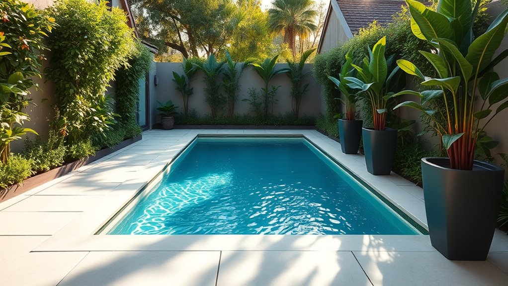 reflective surfaces brighten pool area