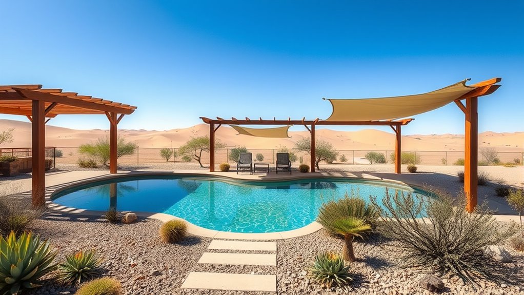 shade and landscape for evaporation