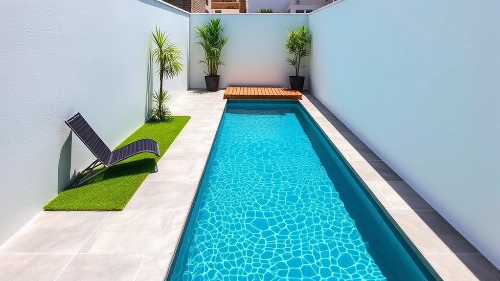 small yard lap pool integration