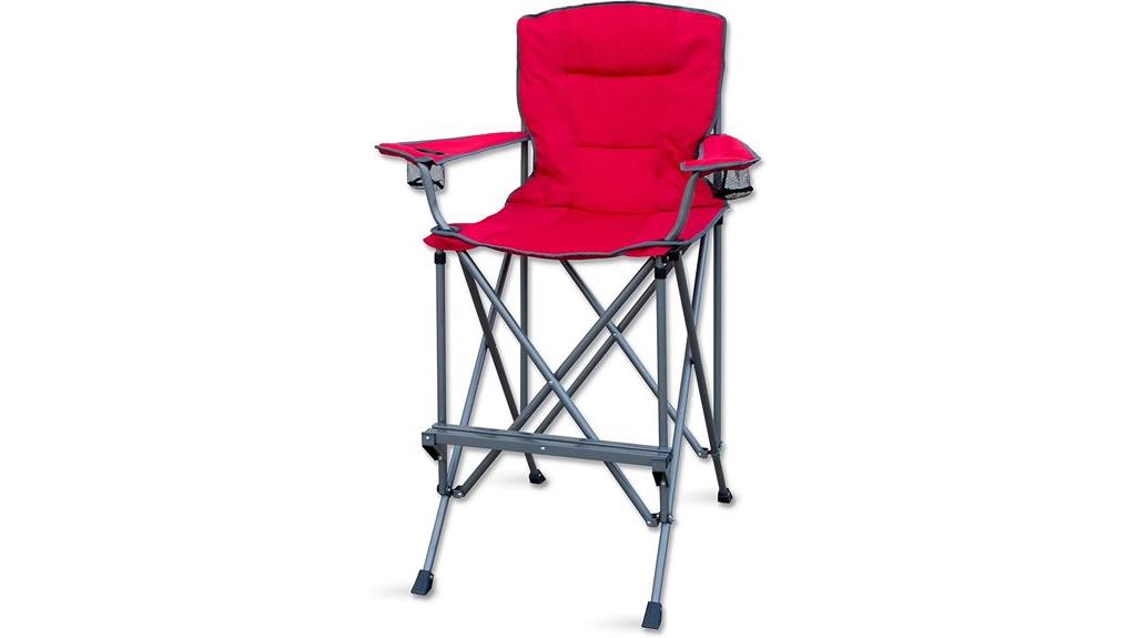 tall folding chair with footrest