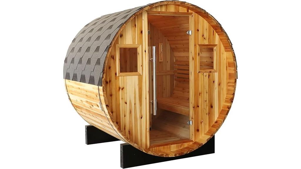 traditional four person barrel sauna