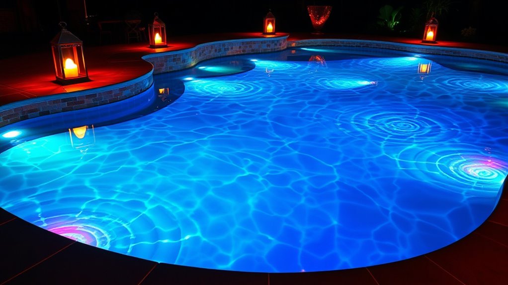 vibrant customizable pool lighting