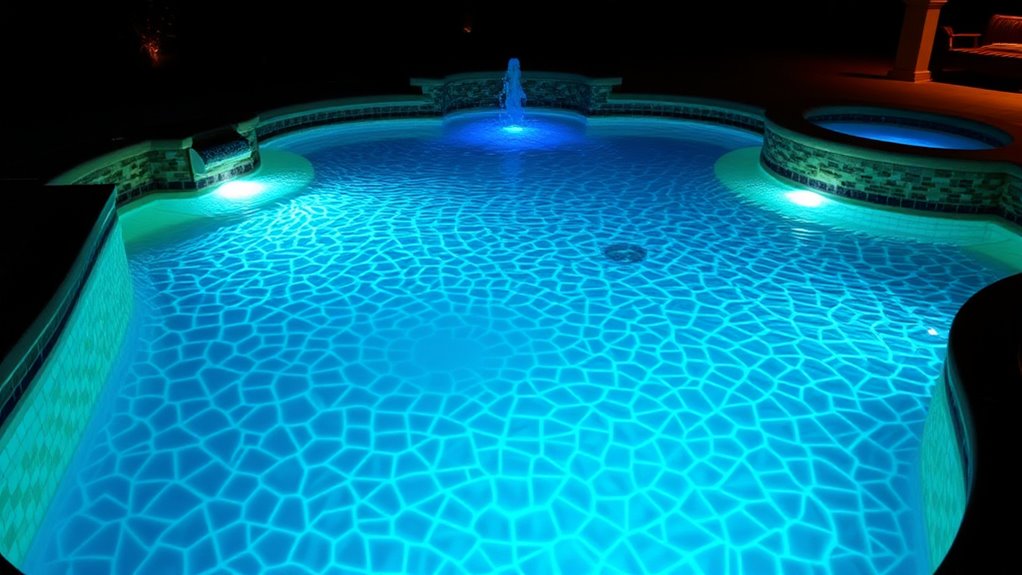 vibrant underwater pool lighting