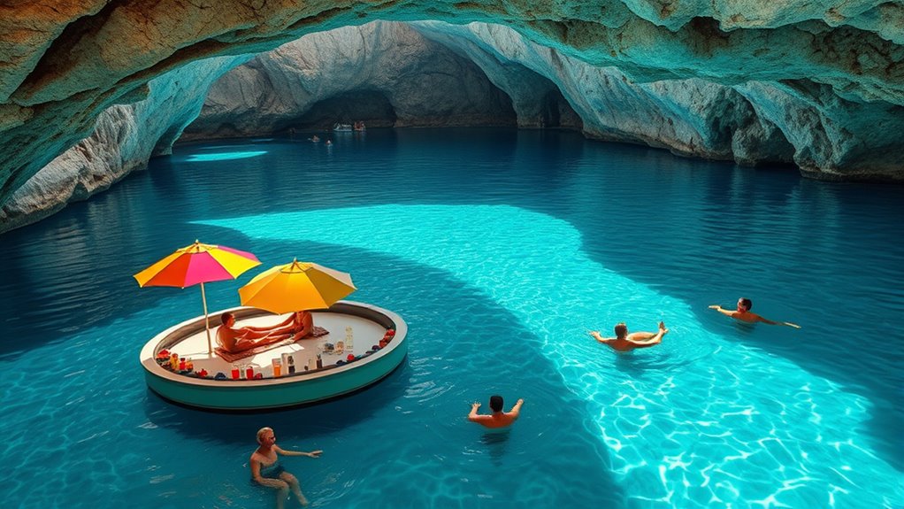 water caves with bars