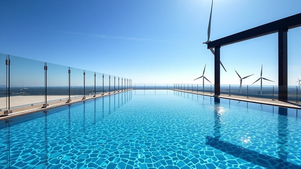 wind resistant rooftop pool design