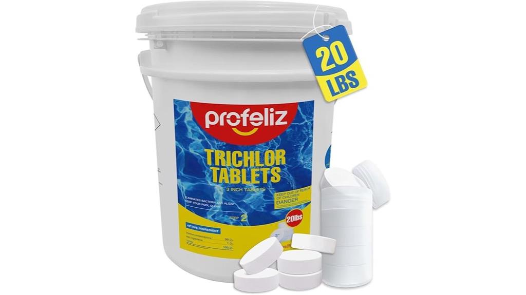 20 pound pool chlorine tablets