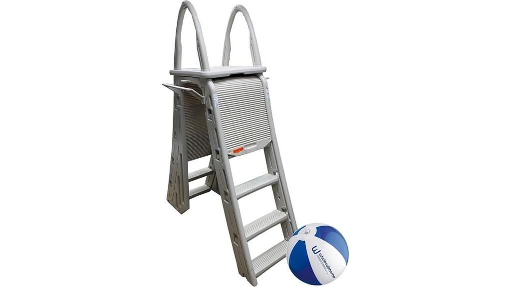 adjustable pool ladder with beach ball