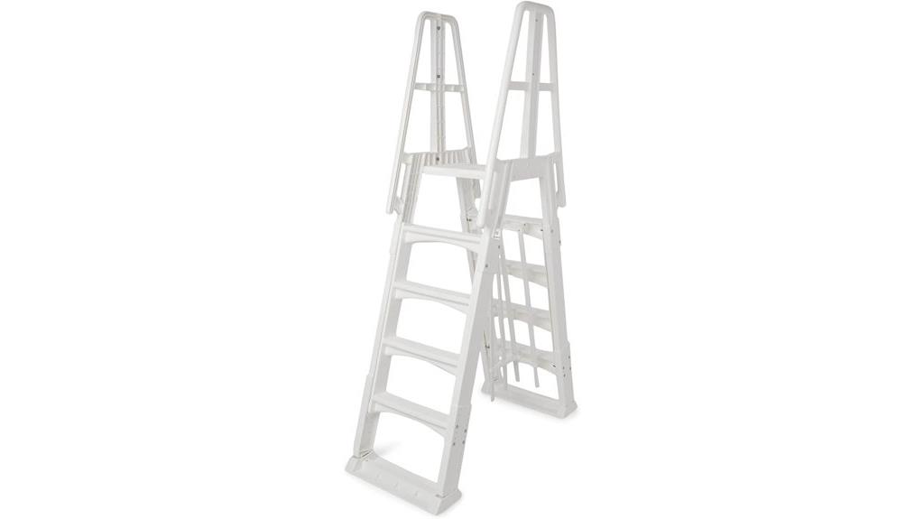 adjustable pool ladder with handrails