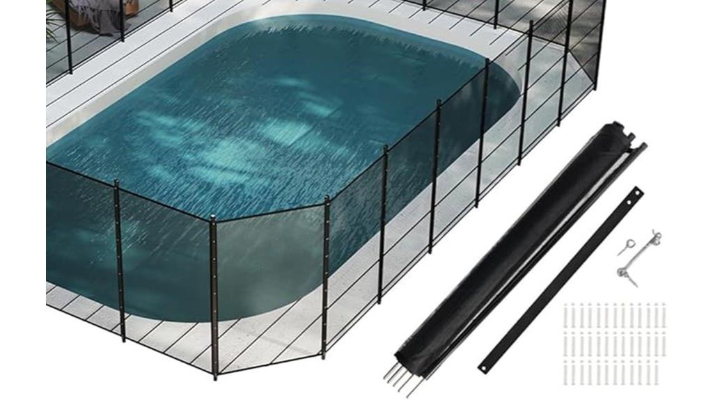 black 108ft pool fence