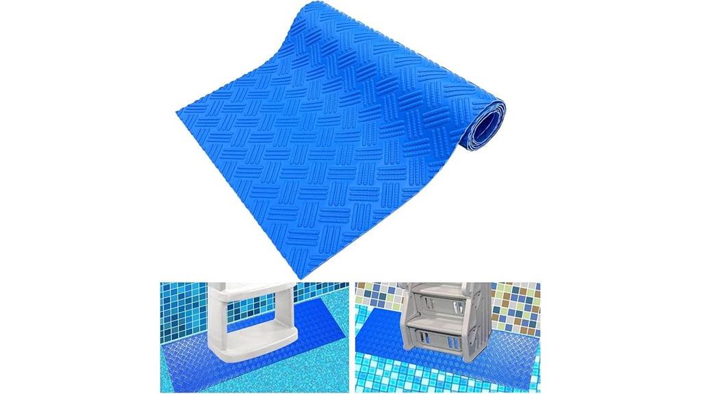 blue non slip pool ladder