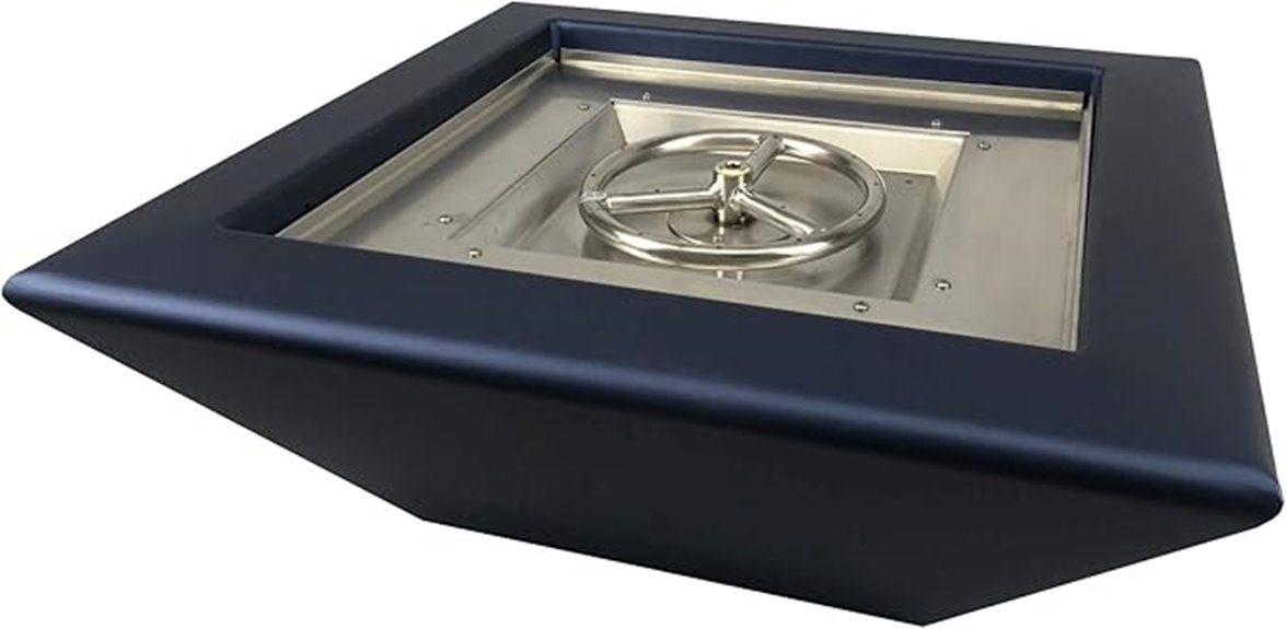 blue outdoor fire bowl