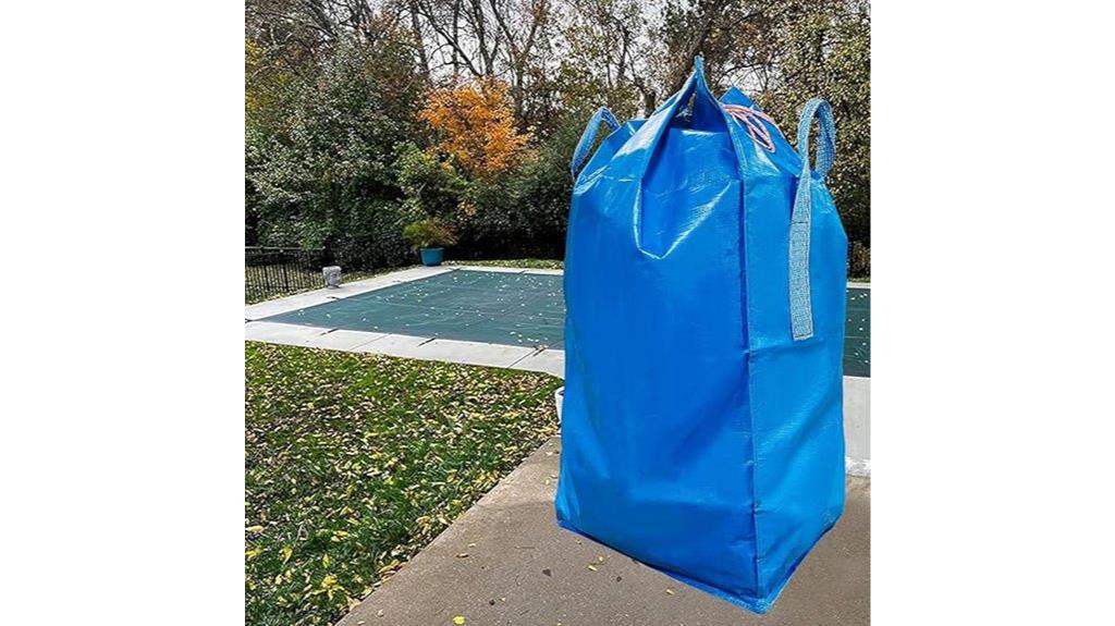blue pool cover bag
