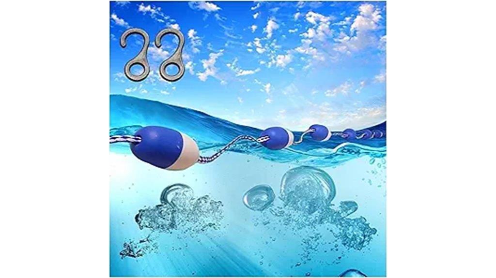 blue white pool lane bouys