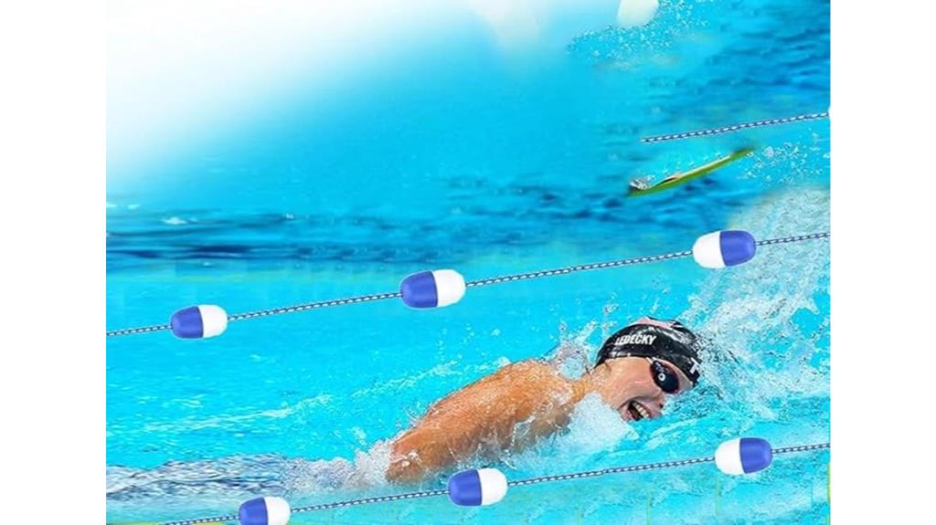 blue white pool lane lines