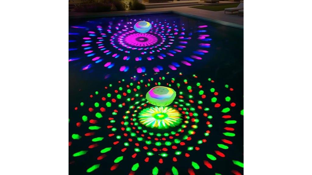 colorful waterproof pool lights