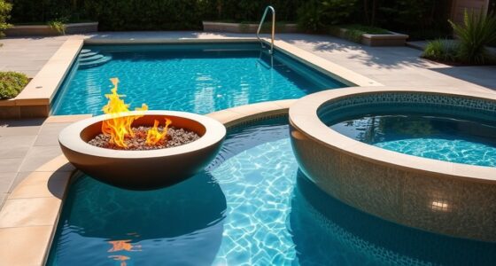 elegant pool fire water bowls