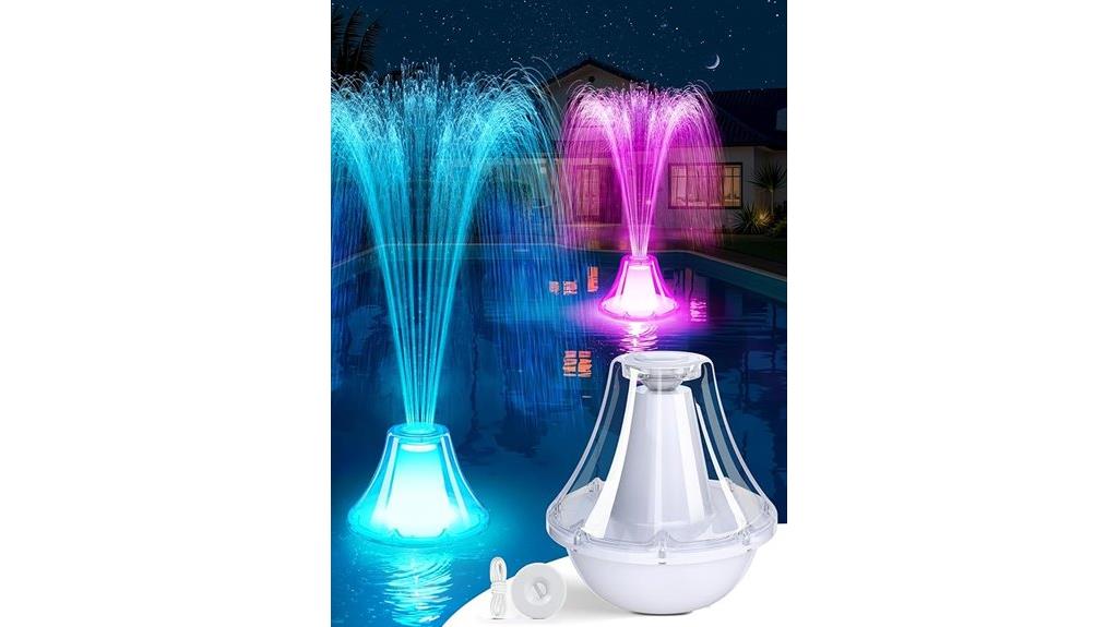 floating lights pool fountain