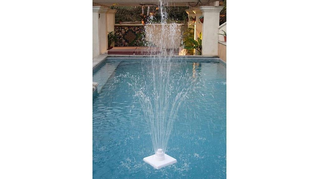 floating outdoor pool fountain
