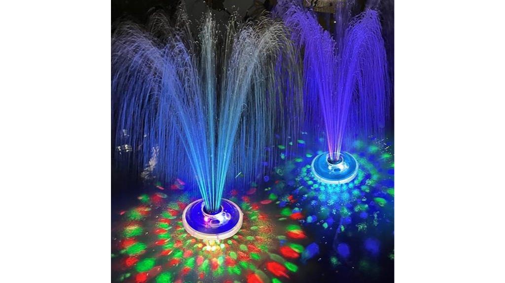 floating water fountain lights