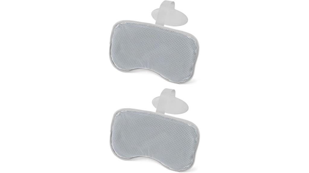 grey padded spa pillows
