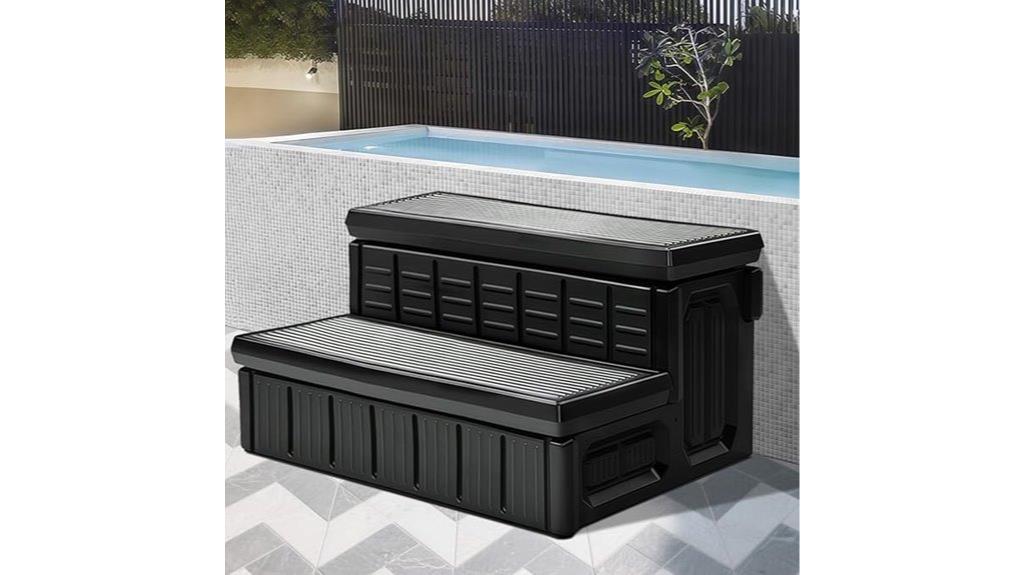 hot tub steps with storage